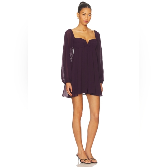 NEW Amanda Uprichard X Revolve Carrie Dress in Black Cherry Sz Medium - Picture 1 of 7